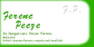 ferenc pecze business card